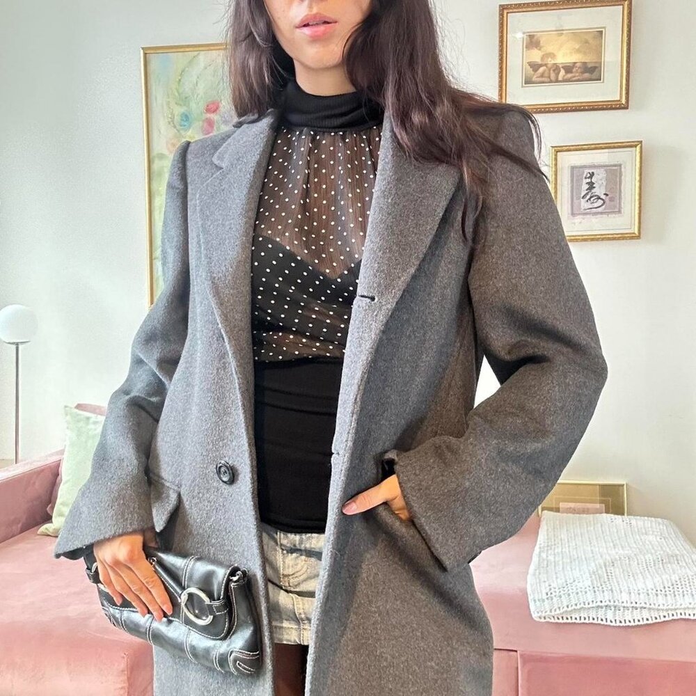 Slouchy Grey Wool Fall-into-Winter Coat